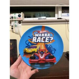 Hot Wheels Wanna Race Kids Dinner Plate 2018 Mattel